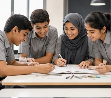 Students building academic foundations